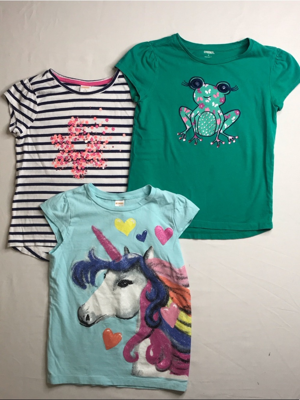 Gymboree Lot of 3 Graphic Short Sleeve Tees Size 8